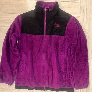 The North Face Black and Purple Fleece Denali Jacket